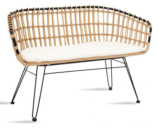 Canapea de Gradina Naoki Negru - Natural 120x55x79 cm