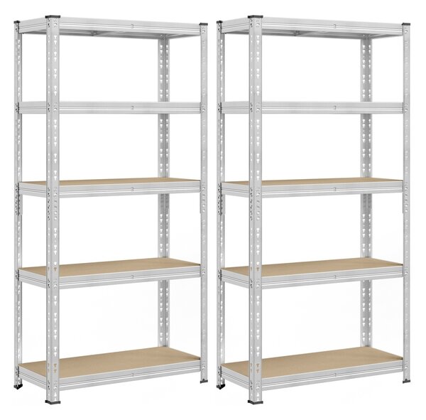 Set 2 buc. Rafturi depozitare Songmics Argintiu 90x40x180 cm