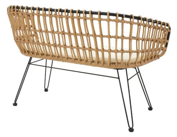 Canapea de Gradina Naoki Negru - Natural 120x55x79 cm