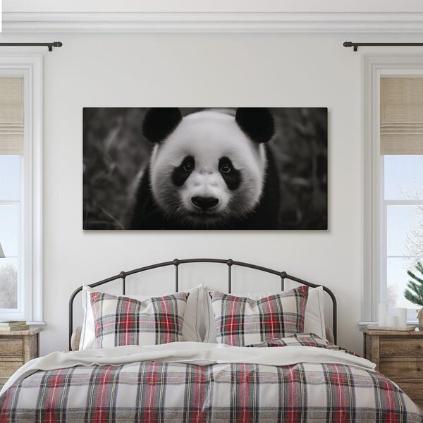 Tablou panda alb-negru zâmbitoare