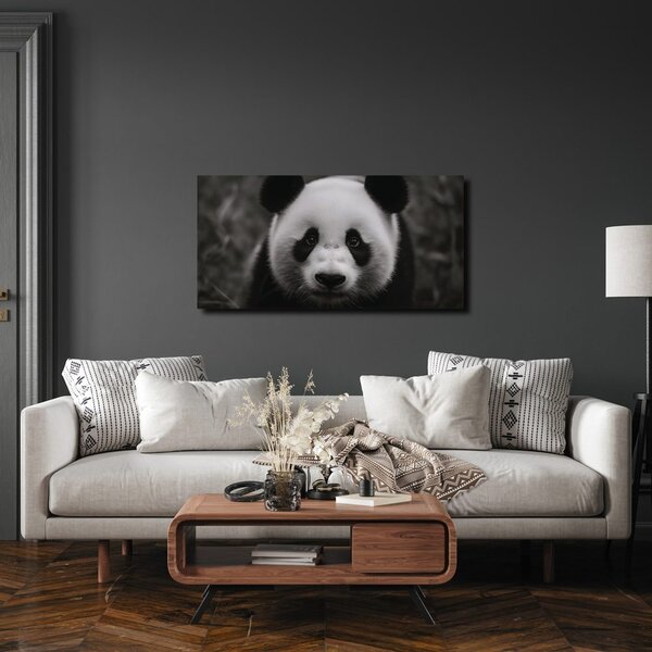 Tablou panda alb-negru zâmbitoare