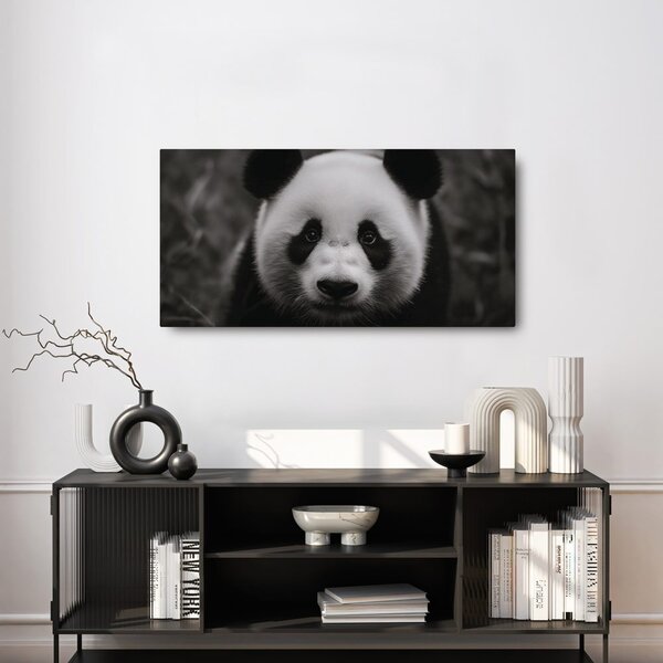 Tablou panda alb-negru zâmbitoare