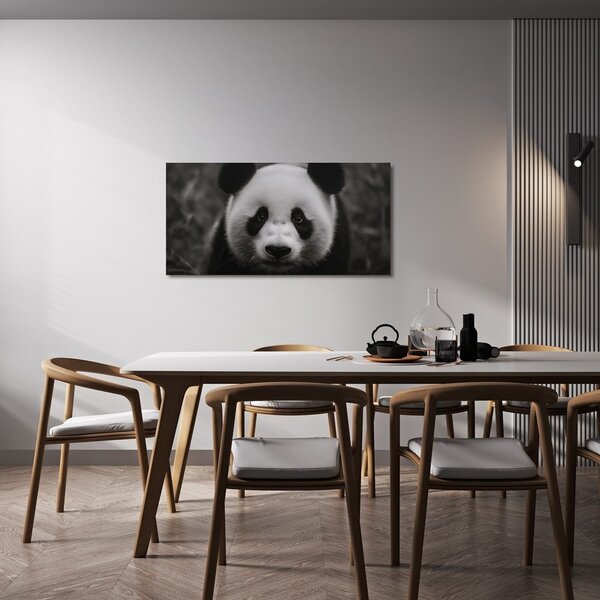 Tablou panda alb-negru zâmbitoare