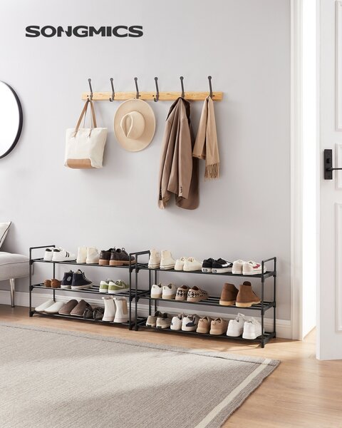 Set 2 buc. Pantofare modulare Songmics Negru 92x30x54 cm