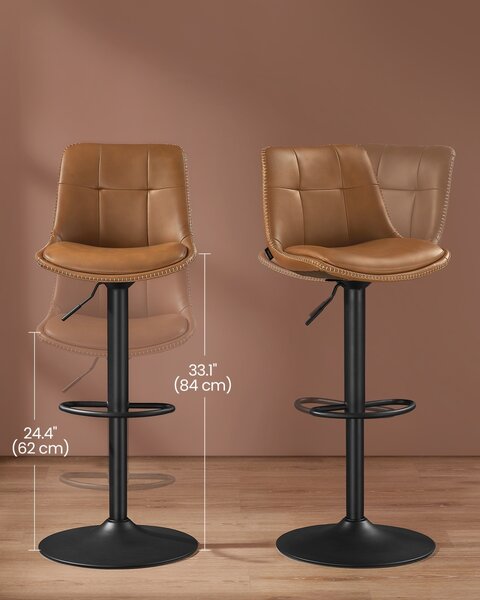 Set 2 buc. Scaune de bar Vasagle Maro 44x48x112 cm