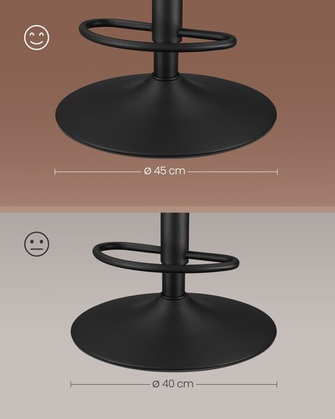Set 2 buc. Scaune de bar Vasagle Maro 44x48x112 cm