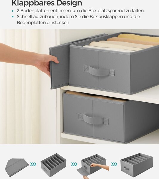 Set 4 buc. Organizatoare sertar Songmics Gri 42x30x17 cm