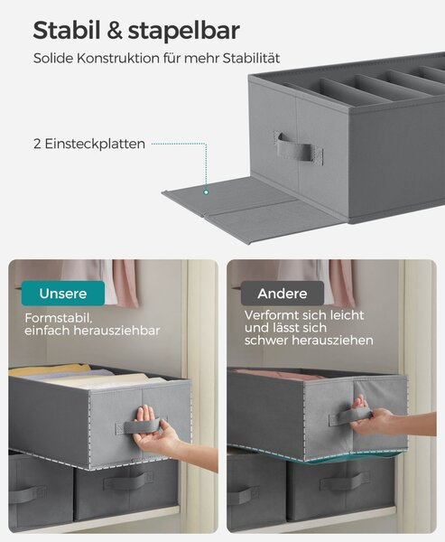 Set 4 buc. Organizatoare sertar Songmics Gri 42x30x17 cm