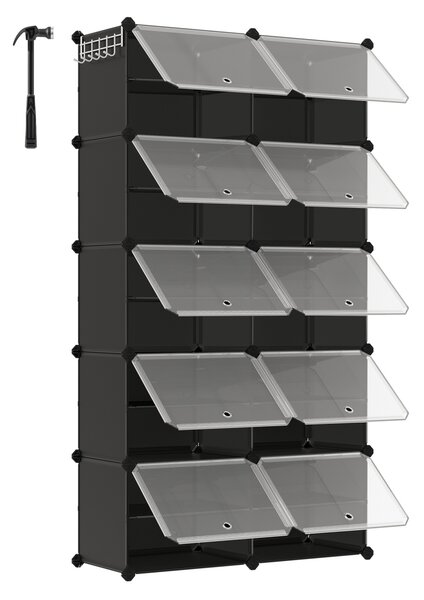 Pantofar modular Songmics Negru 82x32x152 cm