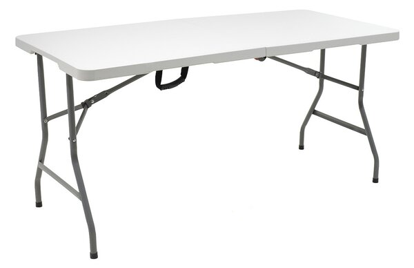 Masa de camping pliabila profesionala Rodeo cadru metalic, gri deschis 152x60x74cm