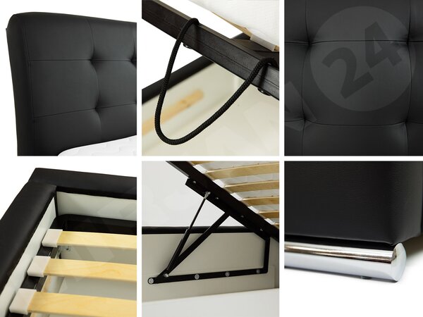 Pat matrimonial 160cm Pilates (negru). 1122834