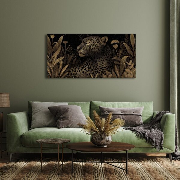 Tablou prădător printre plante tropicale
