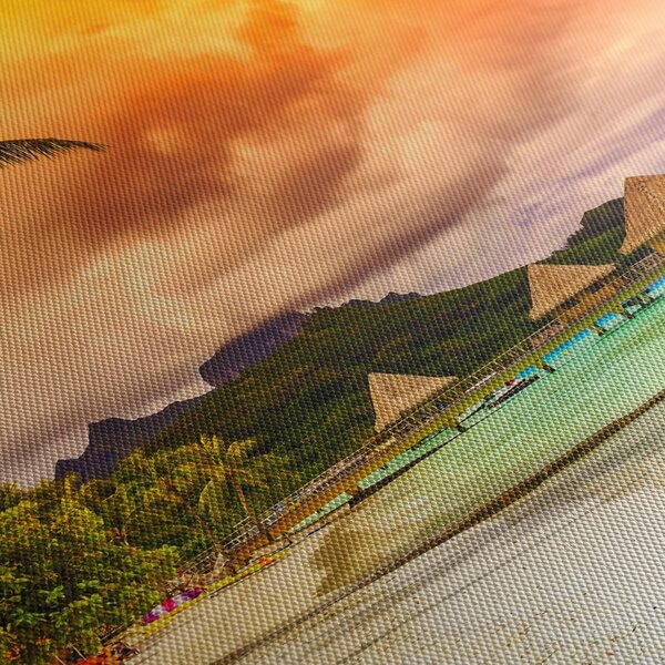 Tablou - Insula Bora Bora (cu ceas) (90x30 cm)