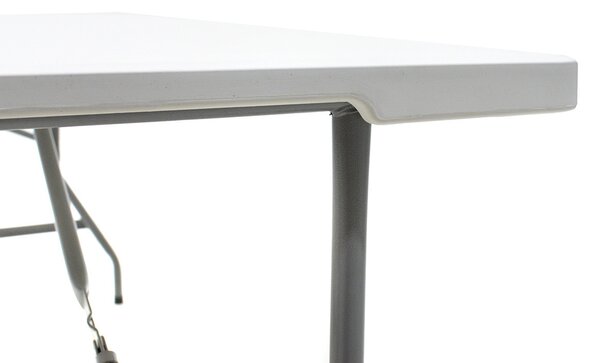 Masa de camping pliabila profesionala Rodeo cadru metalic, gri deschis 152x60x74cm