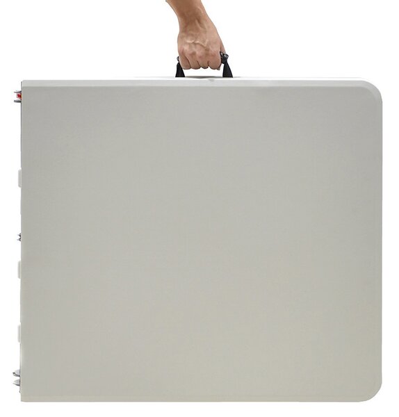 Masa de camping pliabila profesionala Rodeo cu cadru metalic, gri deschis 122x60x74cm