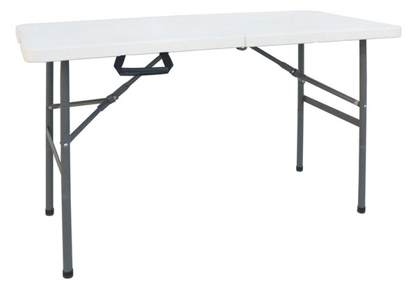 Masa de camping pliabila profesionala Rodeo cu cadru metalic, gri deschis 122x60x74cm