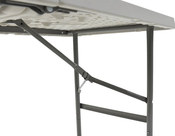 Masa de camping pliabila profesionala Rodeo cu cadru metalic, gri deschis 122x60x74cm