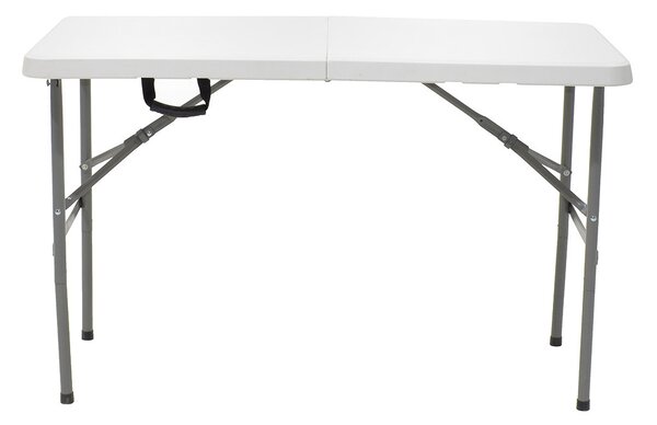Masa de camping pliabila profesionala Rodeo cu cadru metalic, gri deschis 122x60x74cm