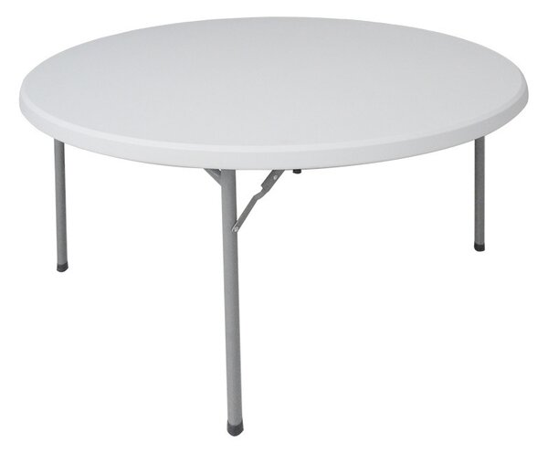 Masa rotunda pliabila Comfort - dintr-o singura bucata, gri deschis D152x74cm