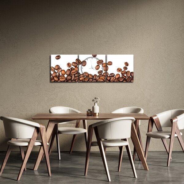 Tablou - Boabe de cafea (cu ceas) (90x30 cm)