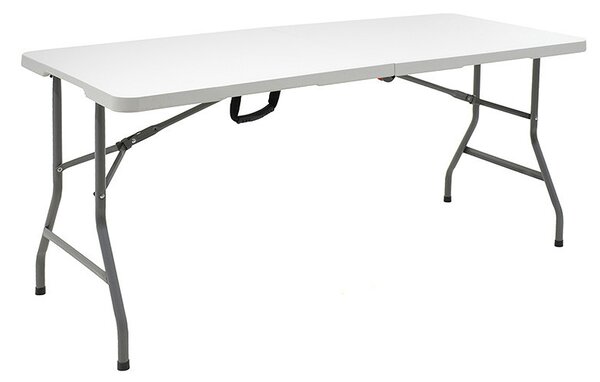 Masa de camping pliabila profesionala Rodeo cadru metalic alba 240x76x74cm