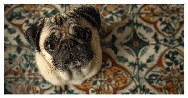 Tablou privire canină asupra ornamentelor