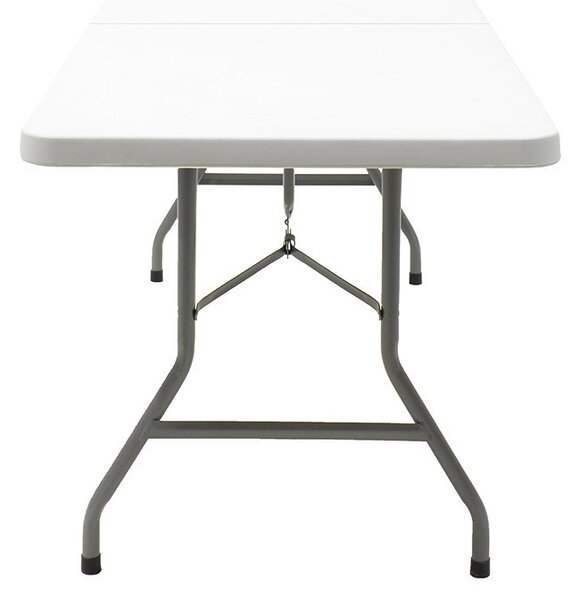 Masa de camping pliabila profesionala Rodeo cadru metalic alba 240x76x74cm
