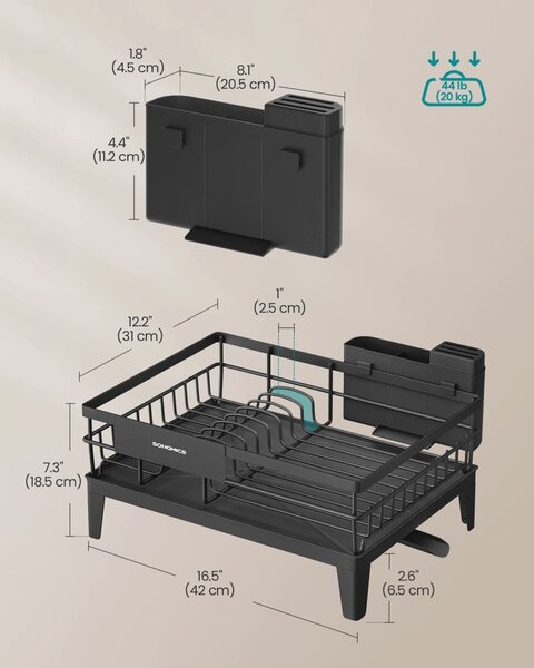 Suport vase Songmics Negru 42.4x35.4x22.6 cm