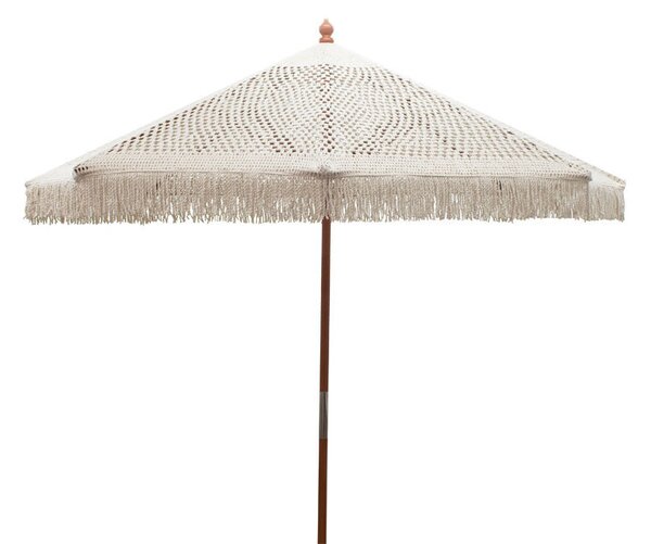 Umbrela stil mileu Brilie lemn-macrame D2.70x2.60m ecru