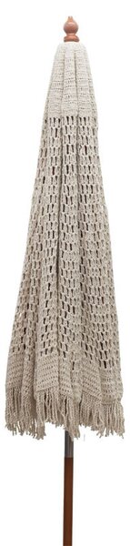 Umbrela stil mileu Brilie lemn-macrame D2.70x2.60m ecru
