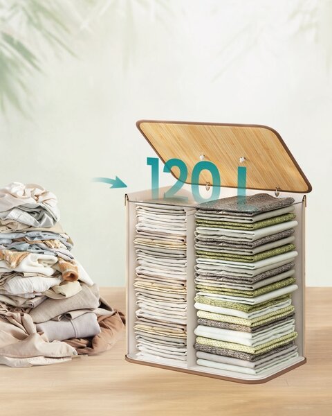 Cos de rufe Songmics Natural 50x40x61 cm