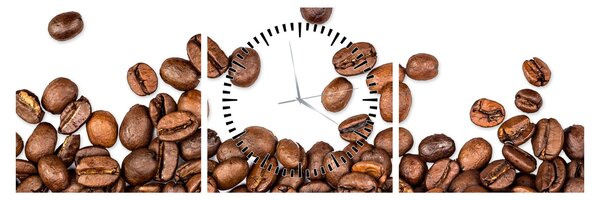 Tablou - Boabe de cafea (cu ceas) (90x30 cm)