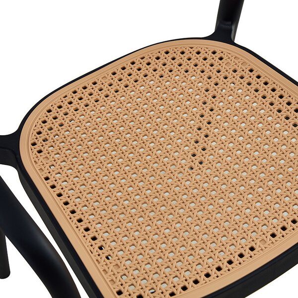 Scaun exterior Ember cu protectie UV plastic bej-negru 52.5x56.5x81cm