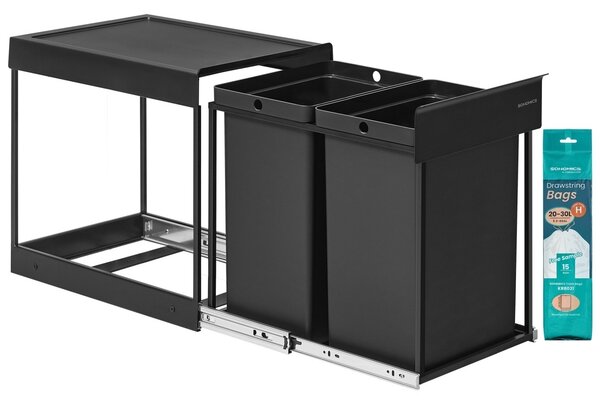 Cos de gunoi culisant Songmics Negru 48.6x32.7x44.0 cm