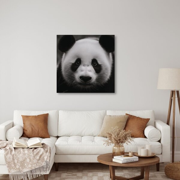 Tablou panda pe fundal negru