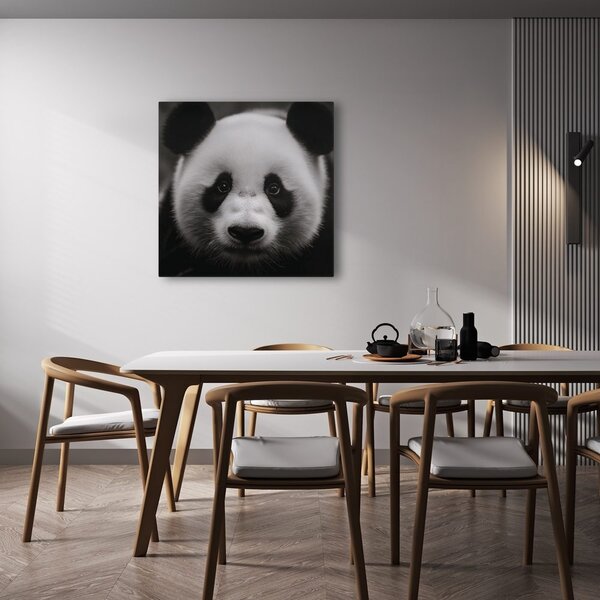 Tablou panda pe fundal negru