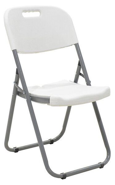 Scaun de camping pliabil Edison cu cadru metalic si plastic alb