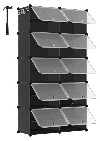 Pantofar modular Songmics Negru 82x32x152 cm