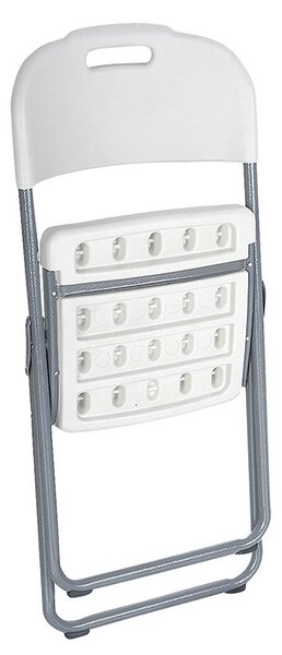 Scaun de camping pliabil Edison cu cadru metalic si plastic alb