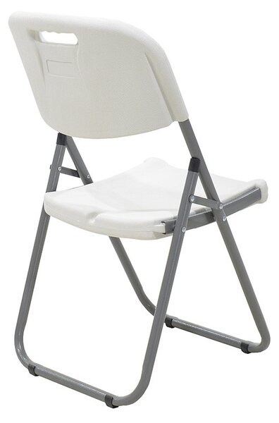 Scaun de camping pliabil Edison cu cadru metalic si plastic alb