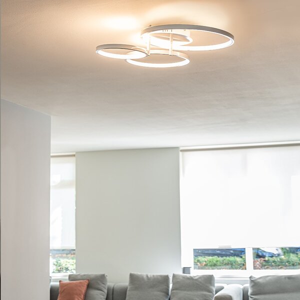 Plafoniera moderna alba incluzând LED și dimmer - Rondas