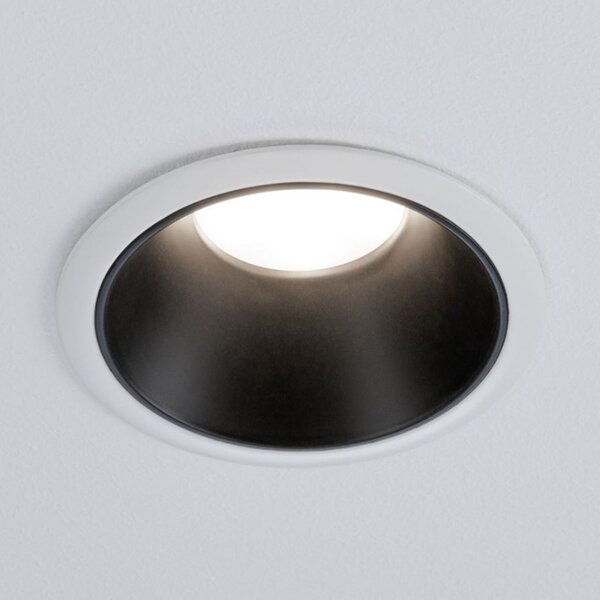 Paulmann Cole LED-Spotlight, negru-alb, set 3x, reglabil, Negru, Hol, Metal, Modern, Corpuri de iluminat încastrate rotunde