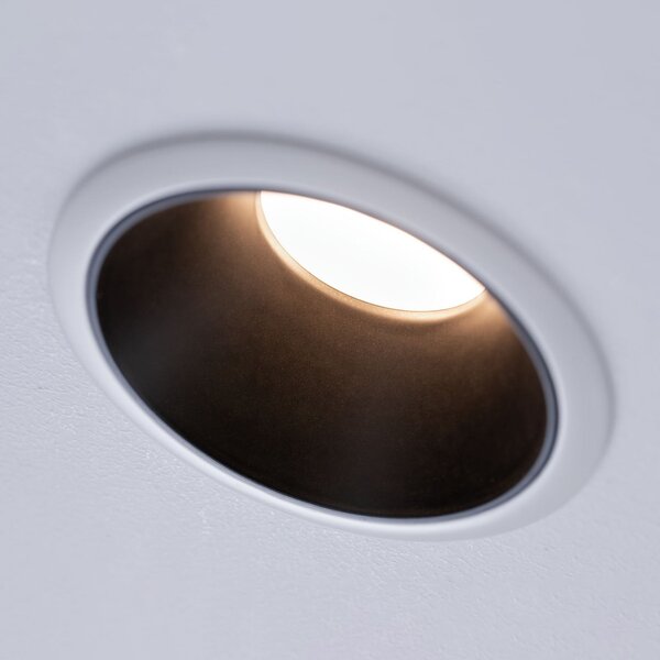 Paulmann Cole LED-Spotlight, negru-alb, set 3x, reglabil, Negru, Hol, Metal, Modern, Corpuri de iluminat încastrate rotunde