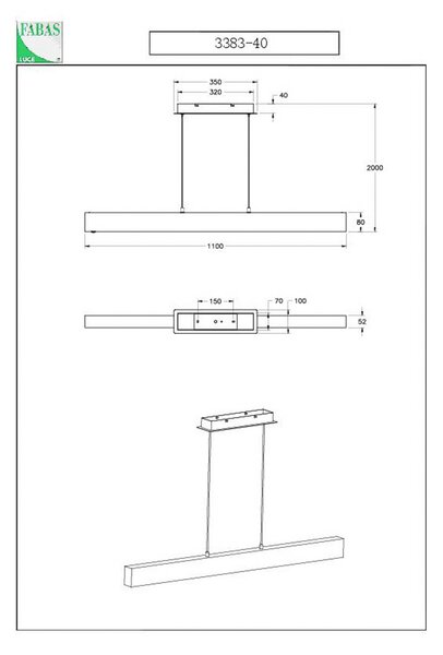 Fabas Luce Badia LED lampă suspendată, variator tactil, lemn de stejar, lungime 110 cm, reglabil, Lemn, Camera de zi / sufragerie, Lemn, Modern