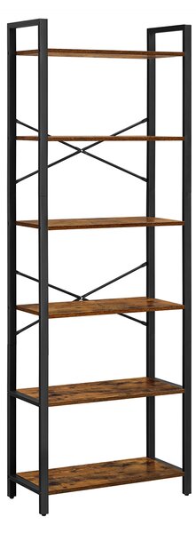 Biblioteca TAYLOR 6 rafturi 186x66 cm, rustic maro