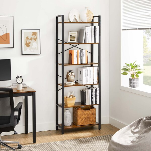 Biblioteca TAYLOR 6 rafturi 186x66 cm, rustic maro