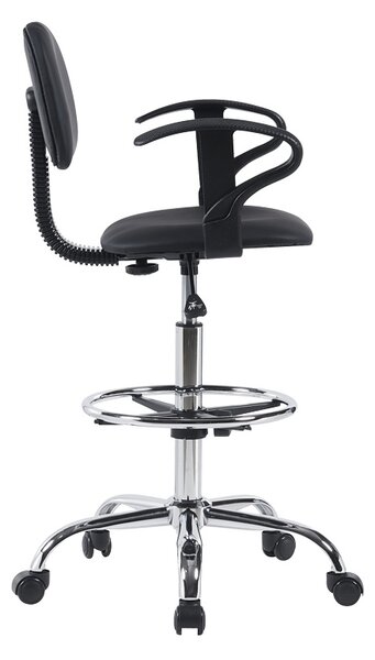 Scaun de birou Icina E, Pako World, PU, Negru, 58x54x102-123 cm