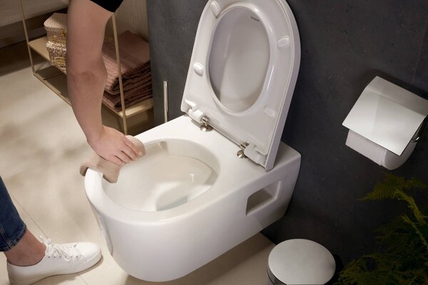 Capac vas WC suspendat Hansgrohe, ELUPURA ORIGINAL S, soft close, quick release, alb