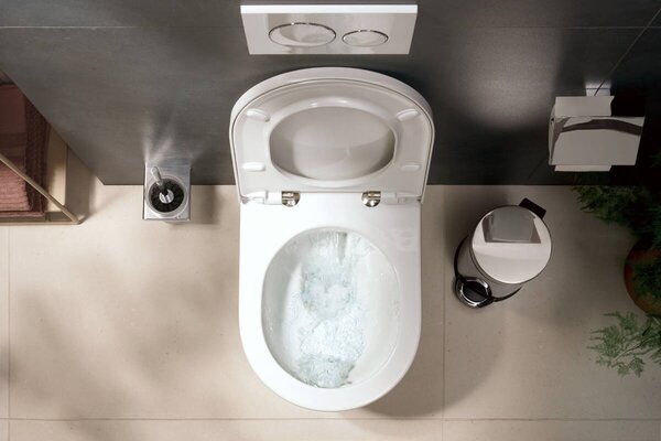 Capac vas WC suspendat Hansgrohe, ELUPURA ORIGINAL S, soft close, quick release, alb