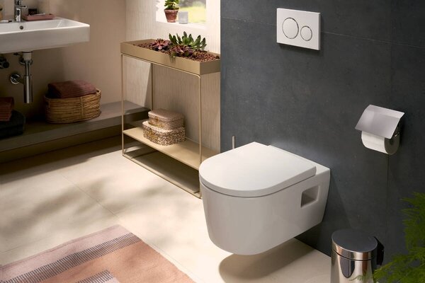 Capac vas WC suspendat Hansgrohe, ELUPURA ORIGINAL S, soft close, quick release, alb